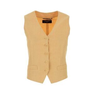 Weekend Max Mara Women Pastel Orange Linen Pace Vest